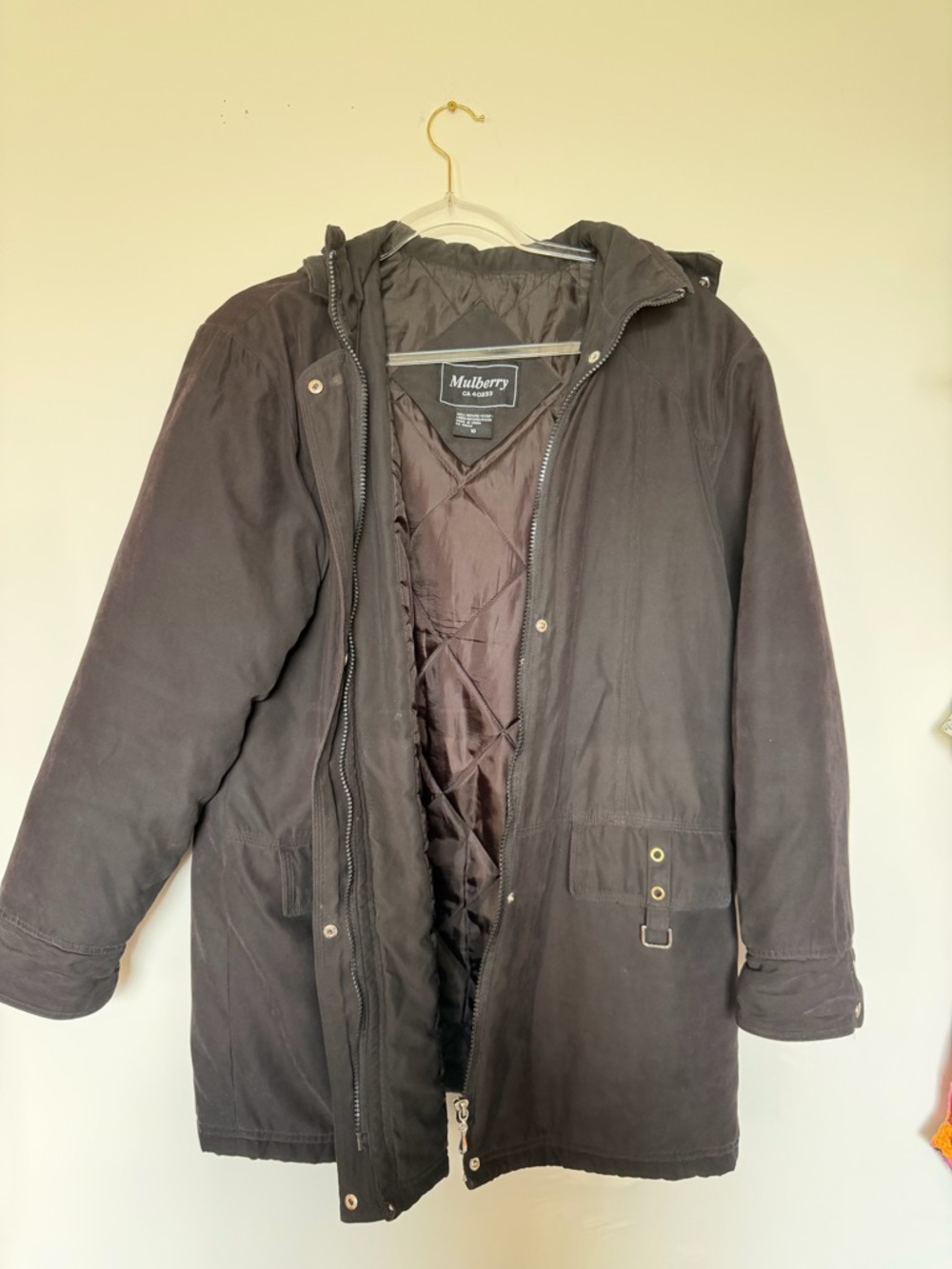 Mulberry Black Hooded coat